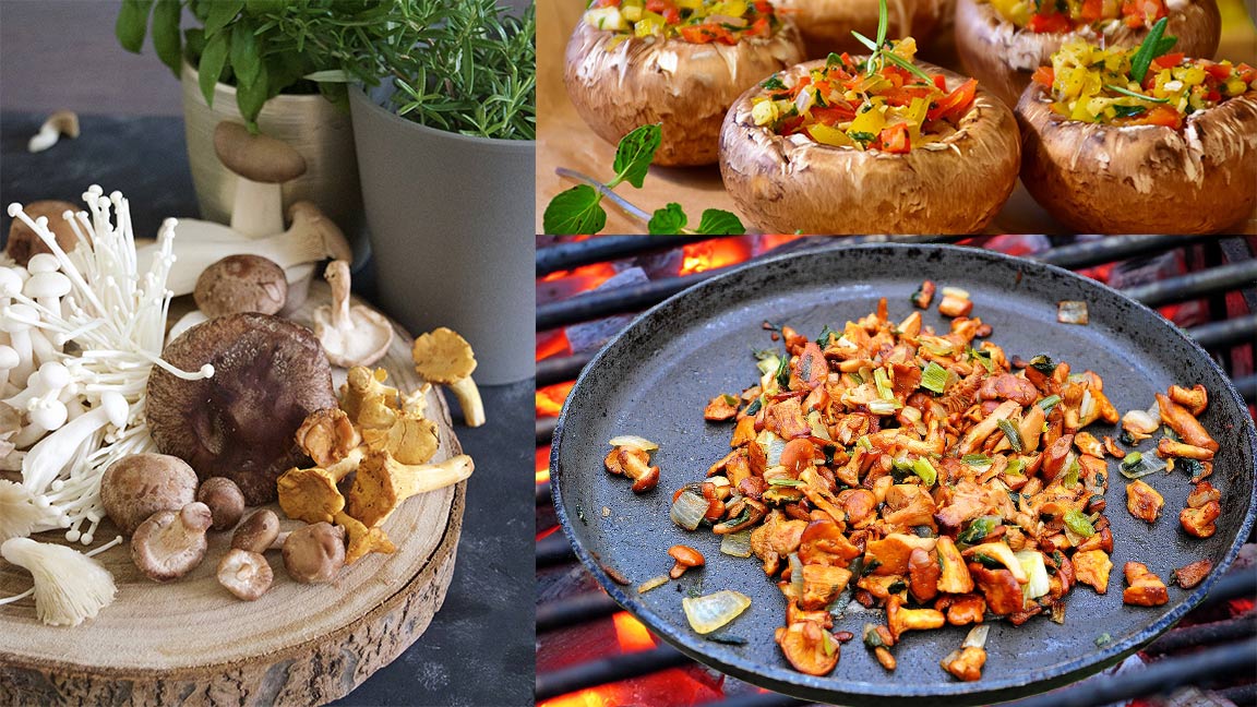 Titelbild für Blogbeitrag vegetarische Grillgerichte mit Pilzen