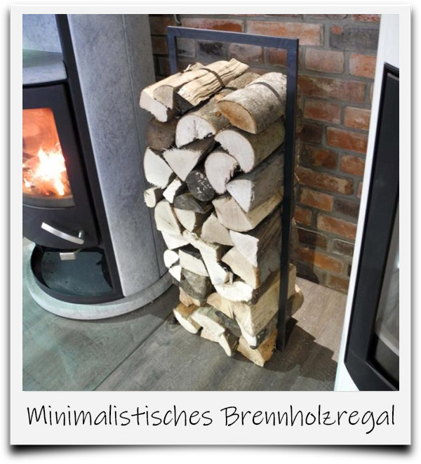 Minimalistisches brennholzregal