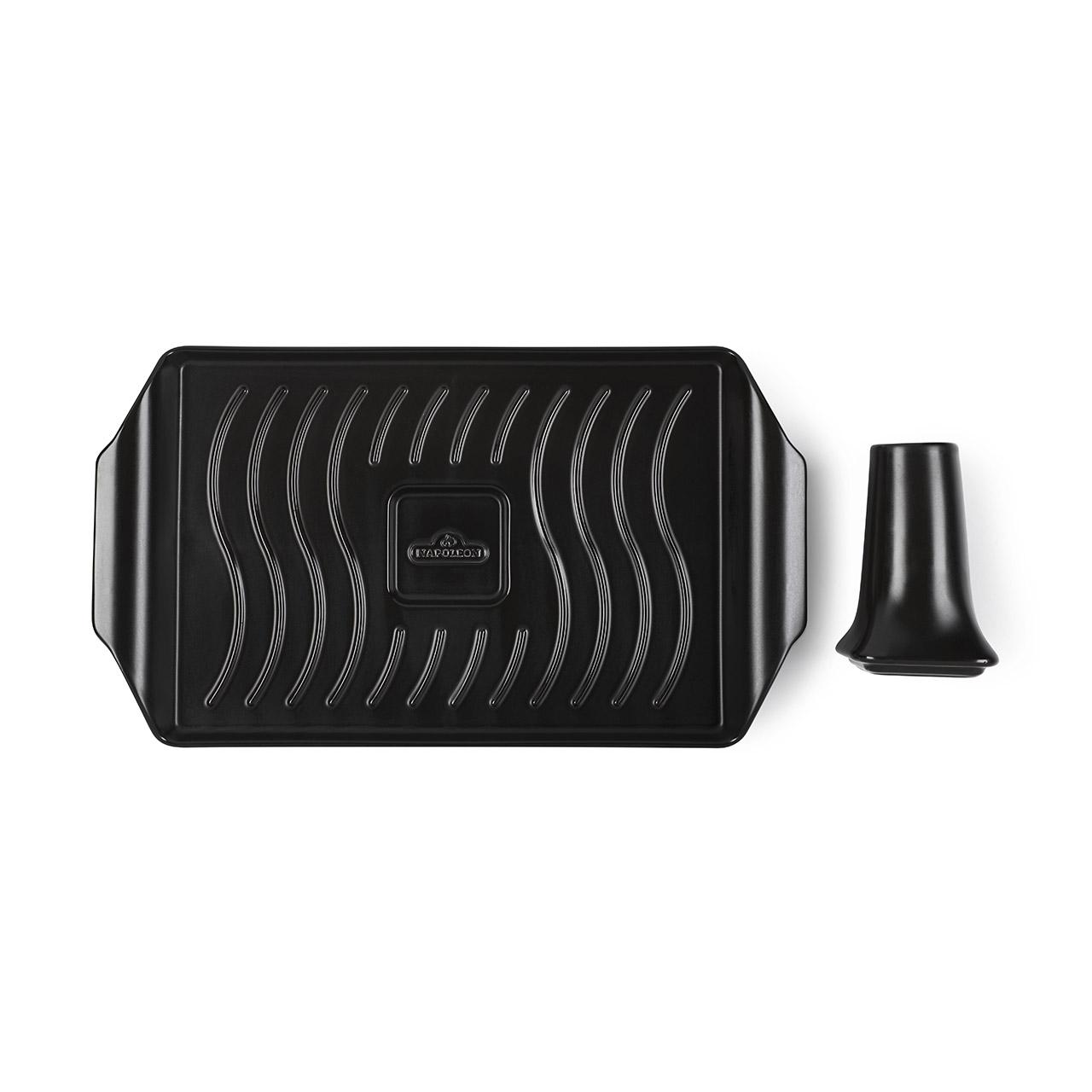 Grillzubehör Napoleon Keramische Grillplatte mit Geflügelaufsatz 43x25 cm