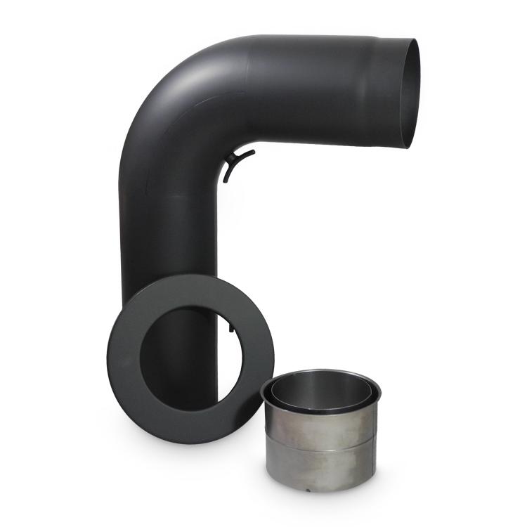 Ofenrohr Rauchrohrset Fullform mit Tür DN 150 mm Schwarz