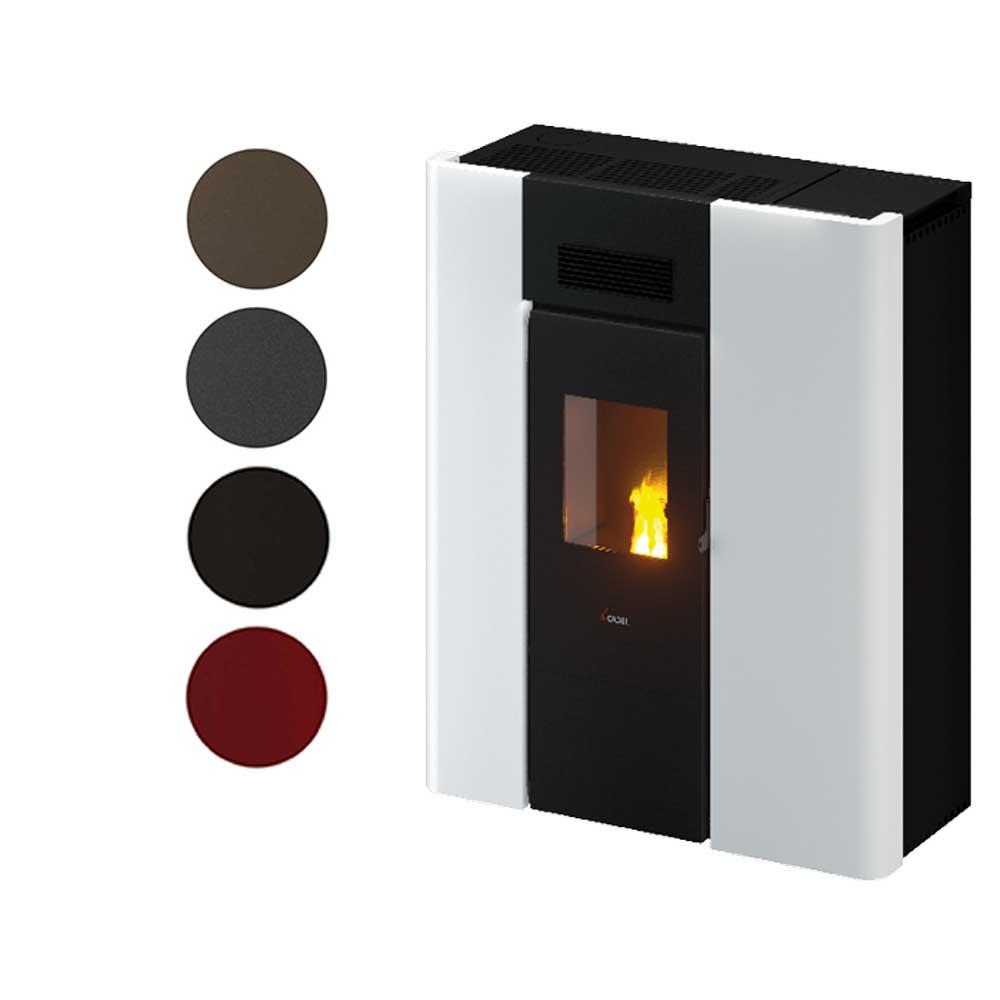 Pelletofen wasserführend Cadel Maya Idro 24  - Ausführung: Stahl/Titanium