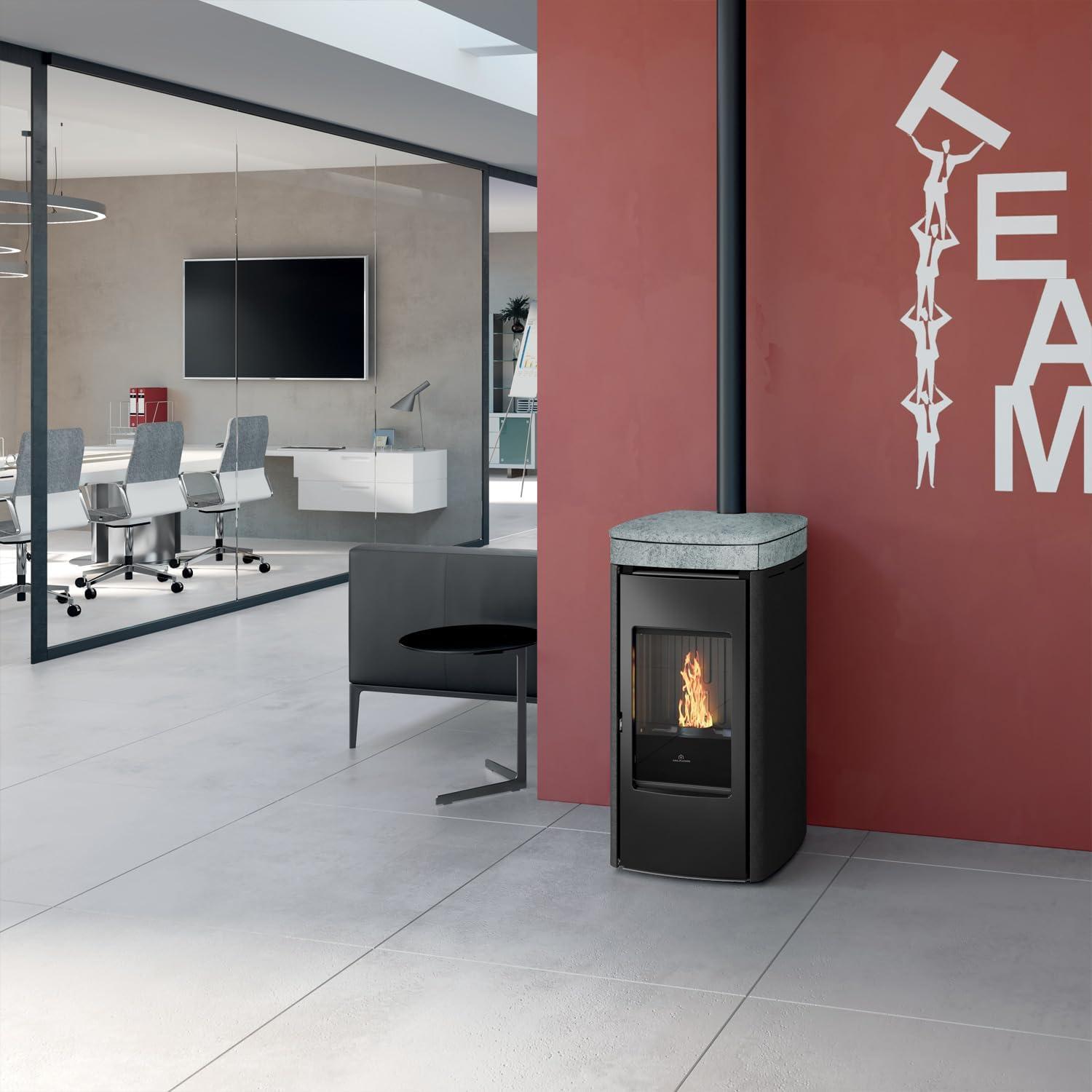 Pelletofen Edilkamin Yana 7 Evo 6,9 kW - Topplatte: Naturstein