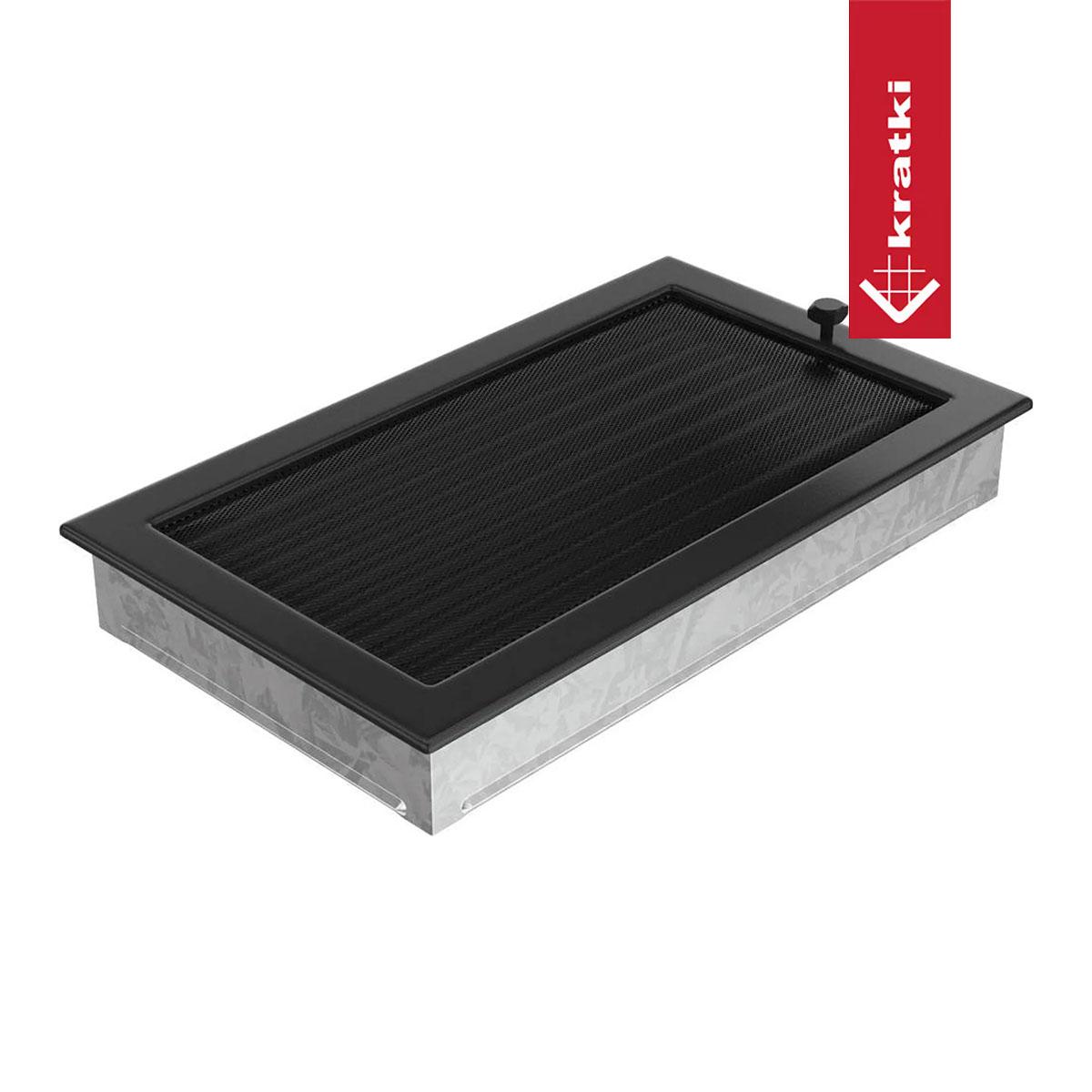 Kratki Warmluftgitter rechteckig - Größe: 22 x 37 cm - Farbe: schwarz