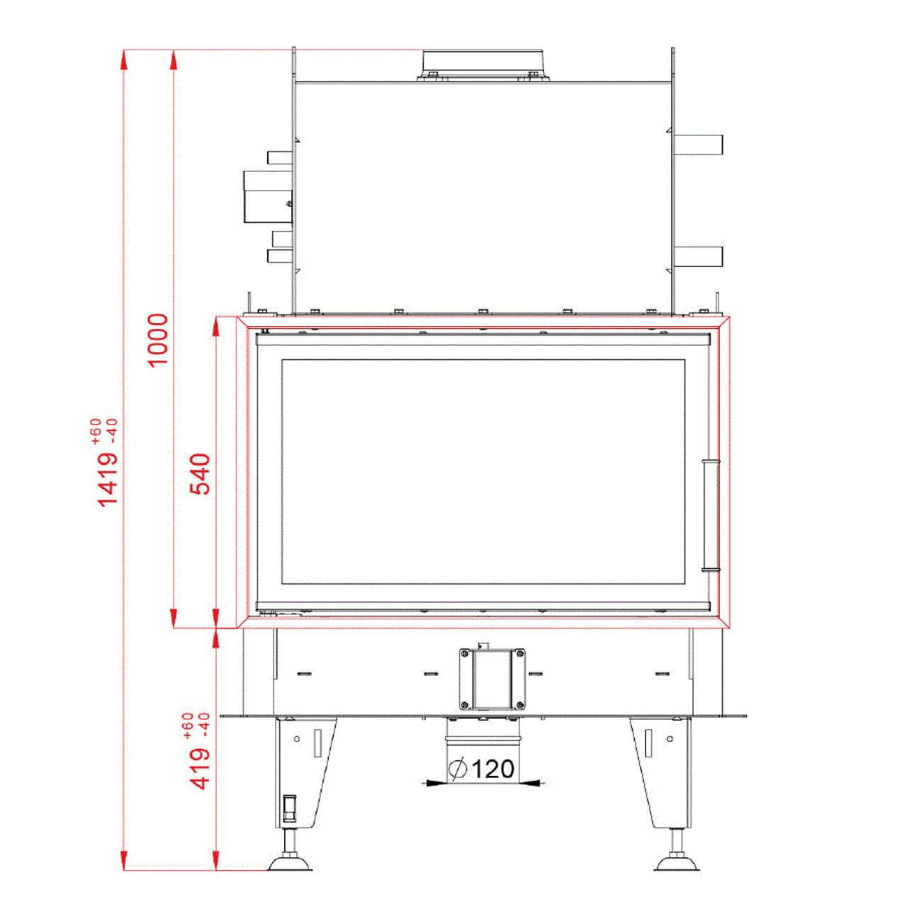 Kamineinsatz wasserführend BeF Twin 8 N Aquatic II 14,5 kW