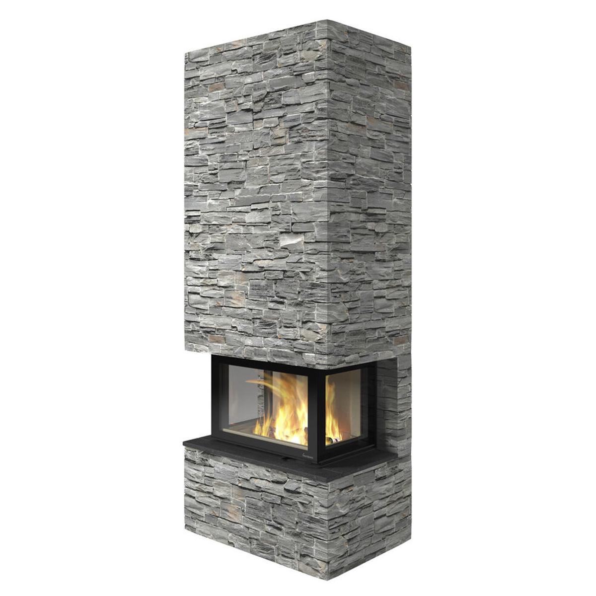 Kaminbausatz Nordpeis Davos U High Stone 8,9 kW - Ausführung: helle Thermotte