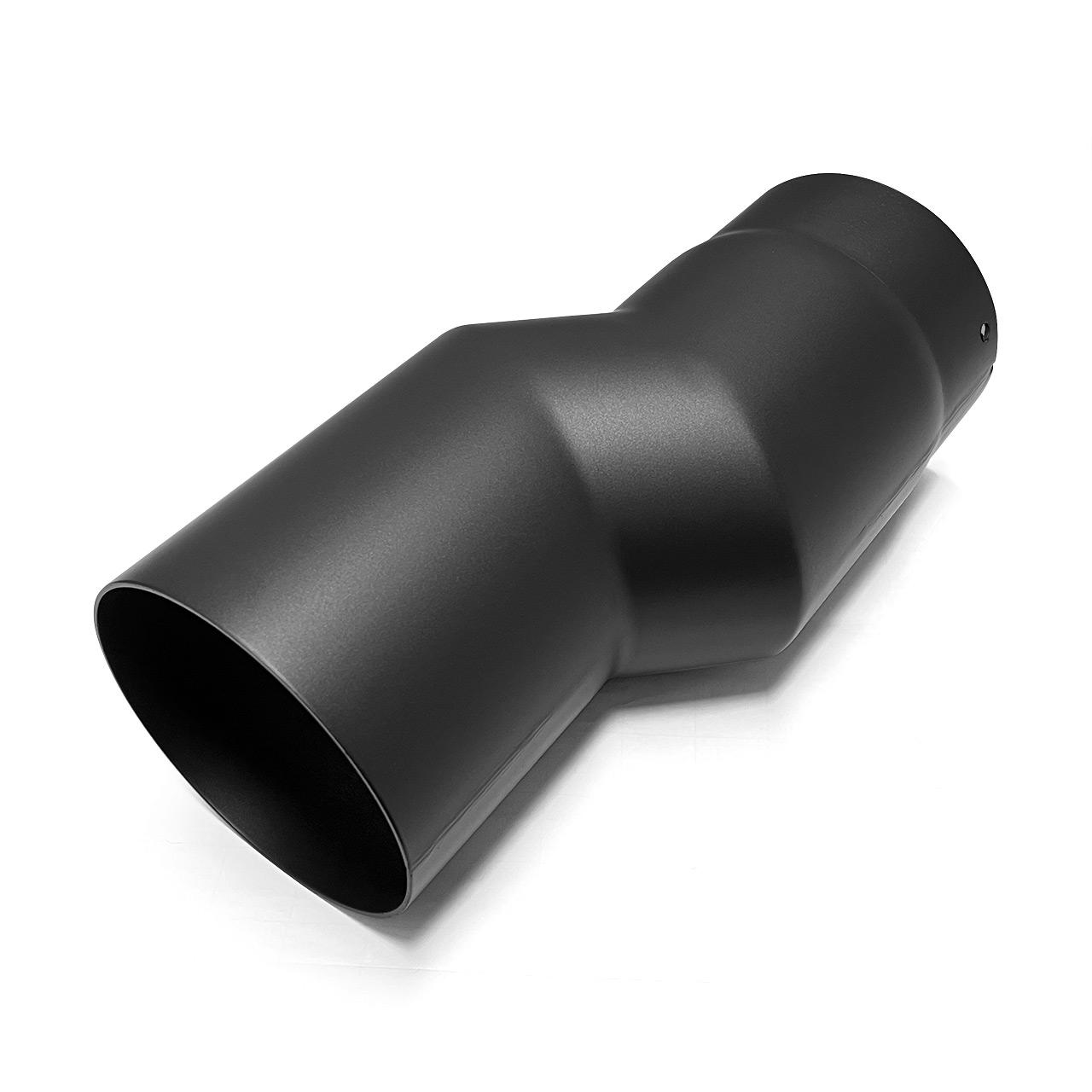 Ofenrohr Versatzbogen DN 120 mm Schwarz 40 mm S-Bogen