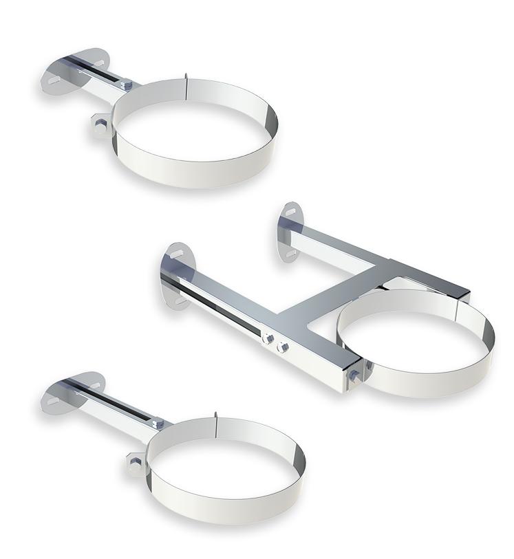 Jeremias DW Wandhalter Design Plus, verstellbar - Wandabstand: 50-150mm - für Schornstein-Innendurchmesser: 100mm