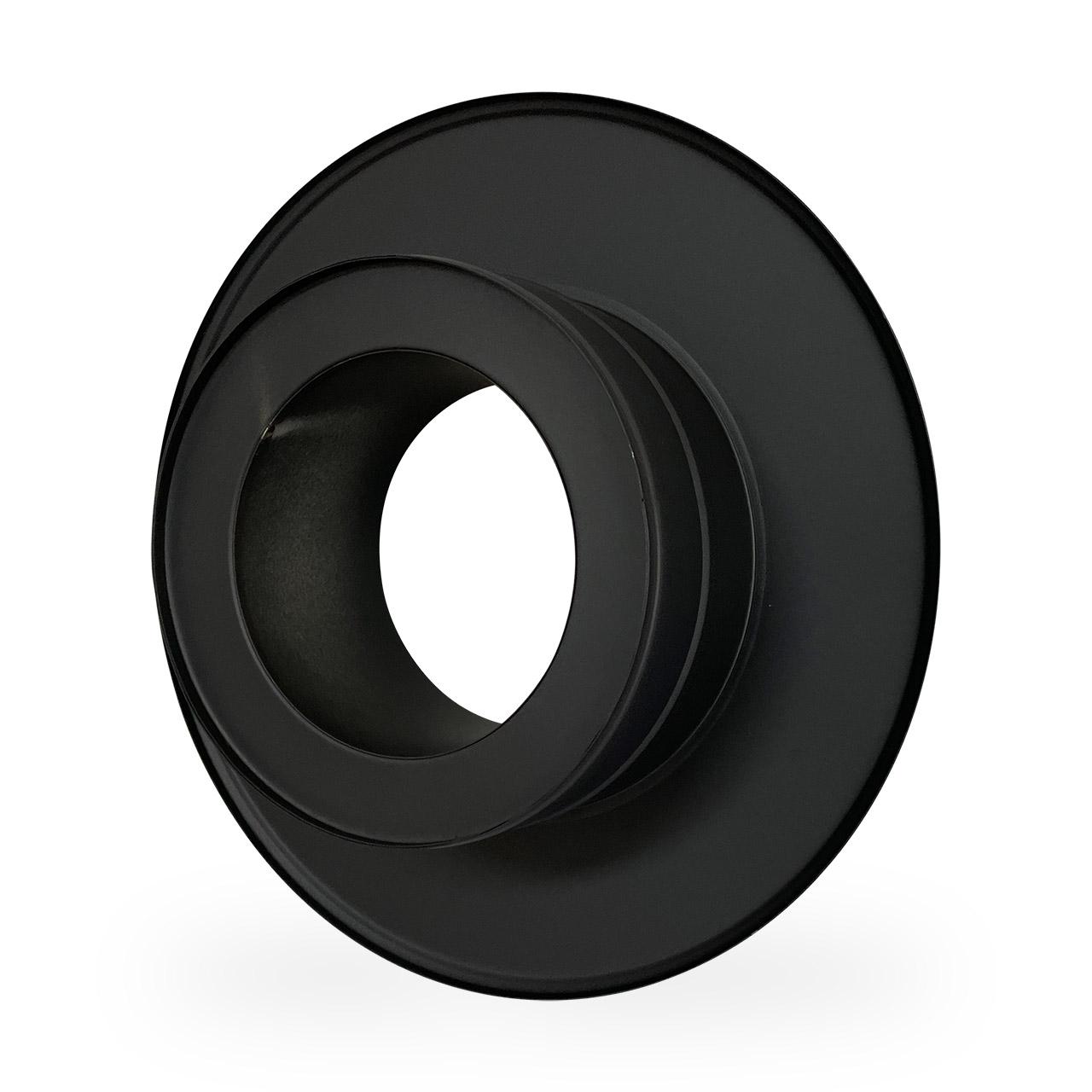 Doppelwandiges Ofenrohr Wandfutter mit Rosette DN 120 mm Schwarz