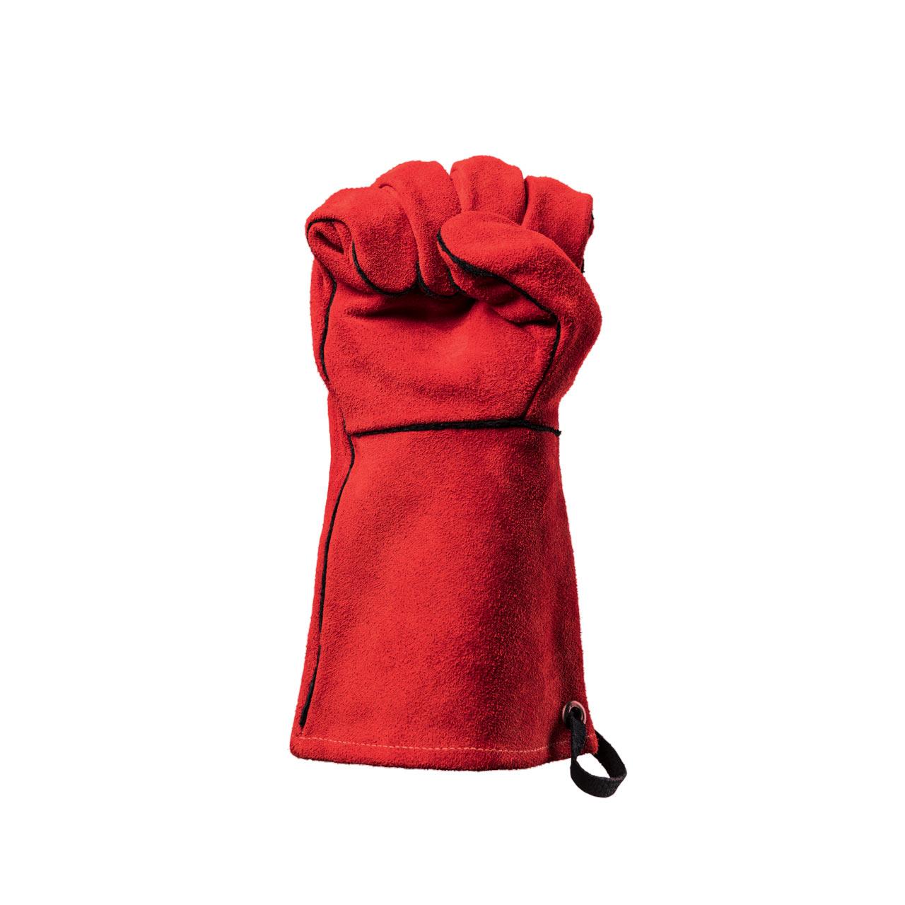 Feuermeister Premium BBQ Grillhandschuhe aus Spaltleder in Rot - Ausführung: Gr. L/XL (10)