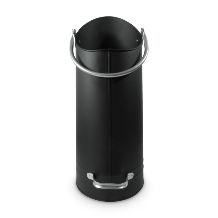 Kohlekorb Pelletschütte Schwarz/Nickel H60 cm