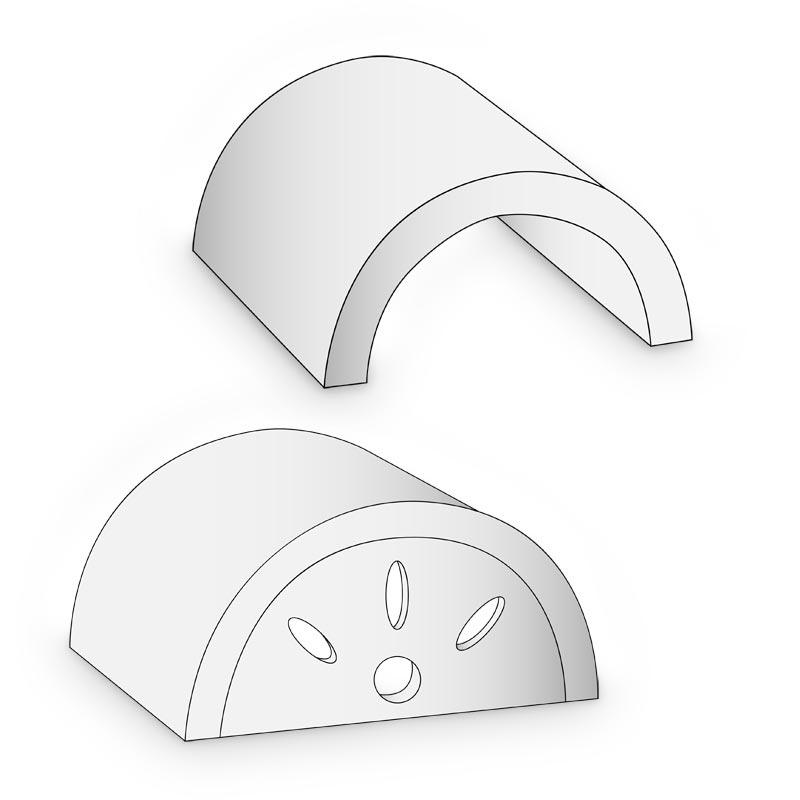 BRULApor Gewölbeaufsatz Halbkreis, Länge 600 mm