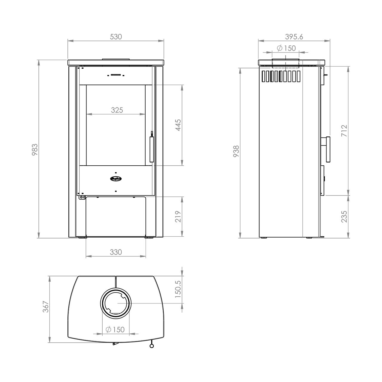 Kaminofen Fireplace Tuvalu Sandstein Top 6 kW