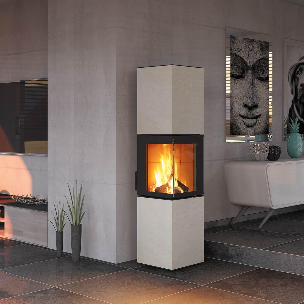 Speicherofen Monolith K20XL Beige Varese natura 5 kW, Sondermodell mit DIBt Zulassung & Wärmespeicher