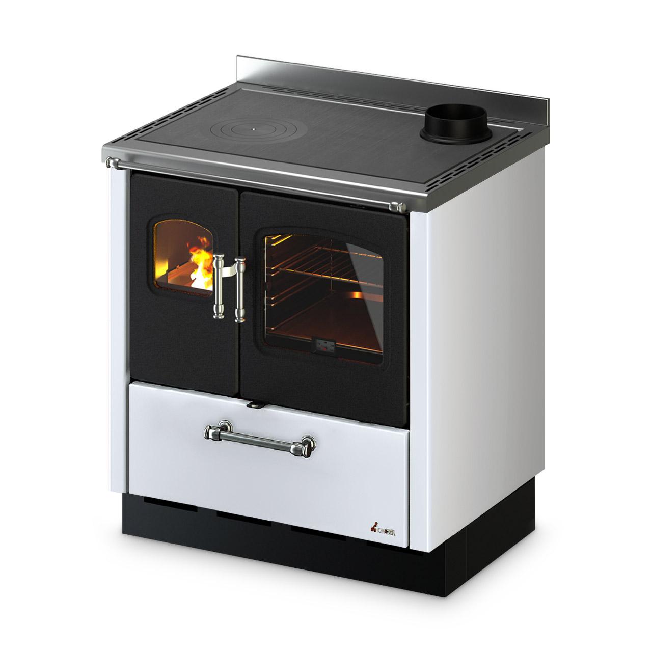 Holzherd Cadel Smart 80 7,5 kW - Ausführung: Stahl/Weiß