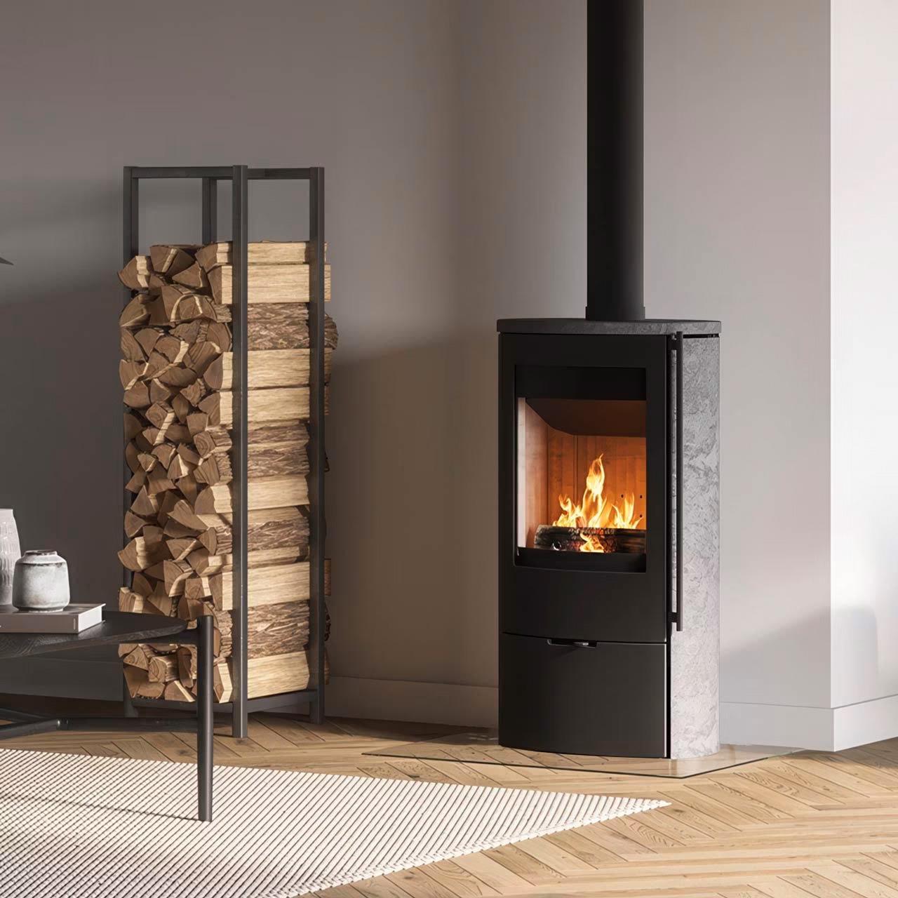 Kaminofen Lotus Jubilee 25 Speckstein 6,5 kW - Ausführung: Griff Modern