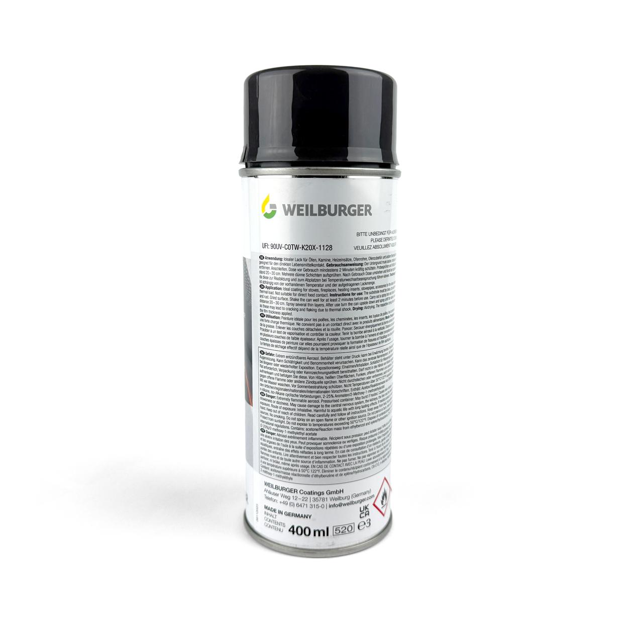 Senotherm Ofenspray Hellgrau hitzebeständiger Ofen, Lack Farbe Spray