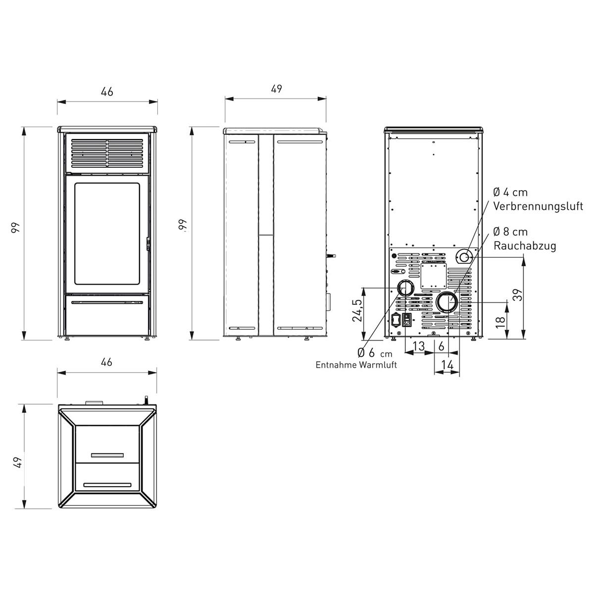 Pelletofen Edilkamin Nara 7 Evo 6,9 kW - Keramik: Weiß