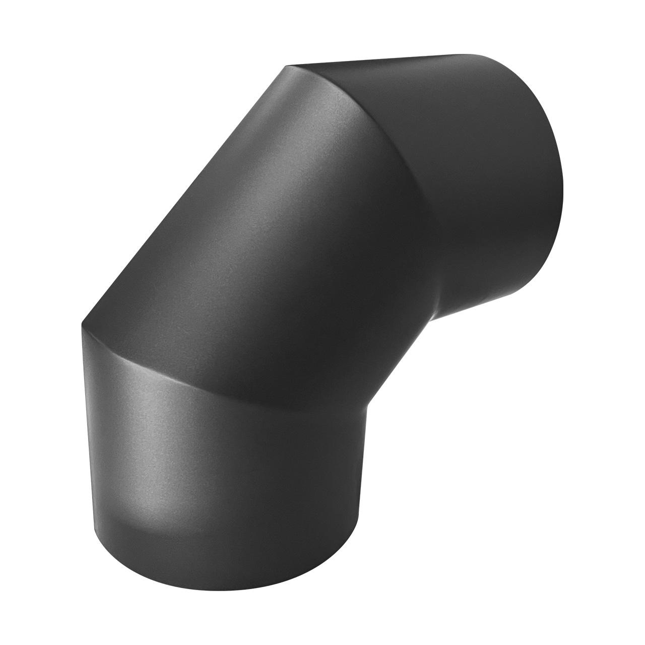 Ofenrohr Bogen Hitzeschutz seitlich DN 150 mm 90° Schwarz