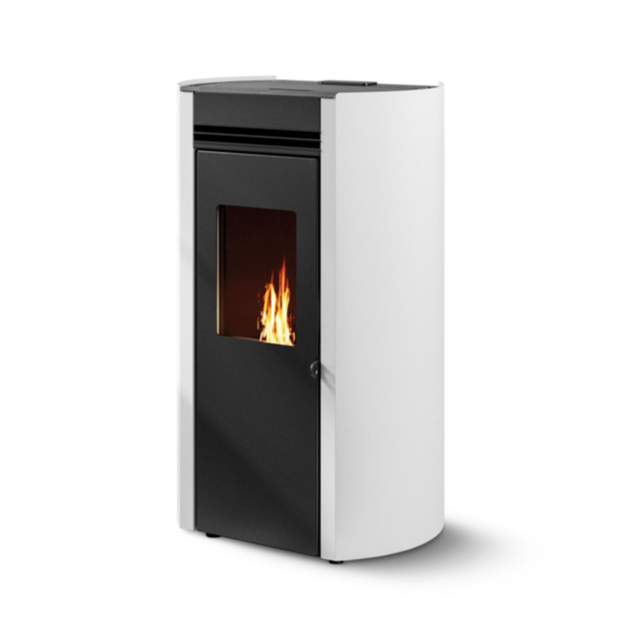 Pelletofen Palazzetti Ecofire Flo TC 9, 9 kW - Ausführung: Stahl Weiß