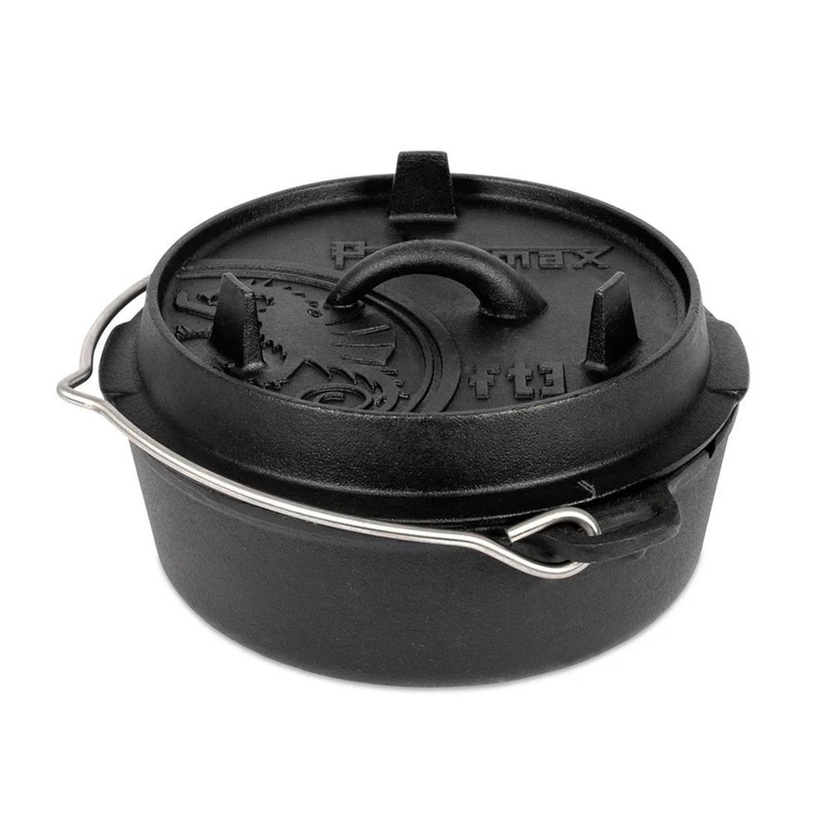 Petromax Grill Dreibein Dutch Oven Starterset - Größe Feuertopf: ft3 (1,6 l Topf / 0,4 l Deckel) - Ausführung Feuertopf: planer Boden