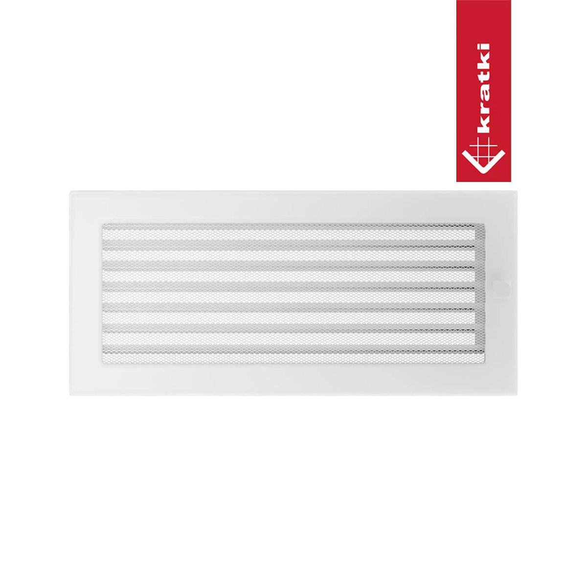 Kratki Warmluftgitter rechteckig - Größe: 17 x 37 cm - Farbe: Weiß