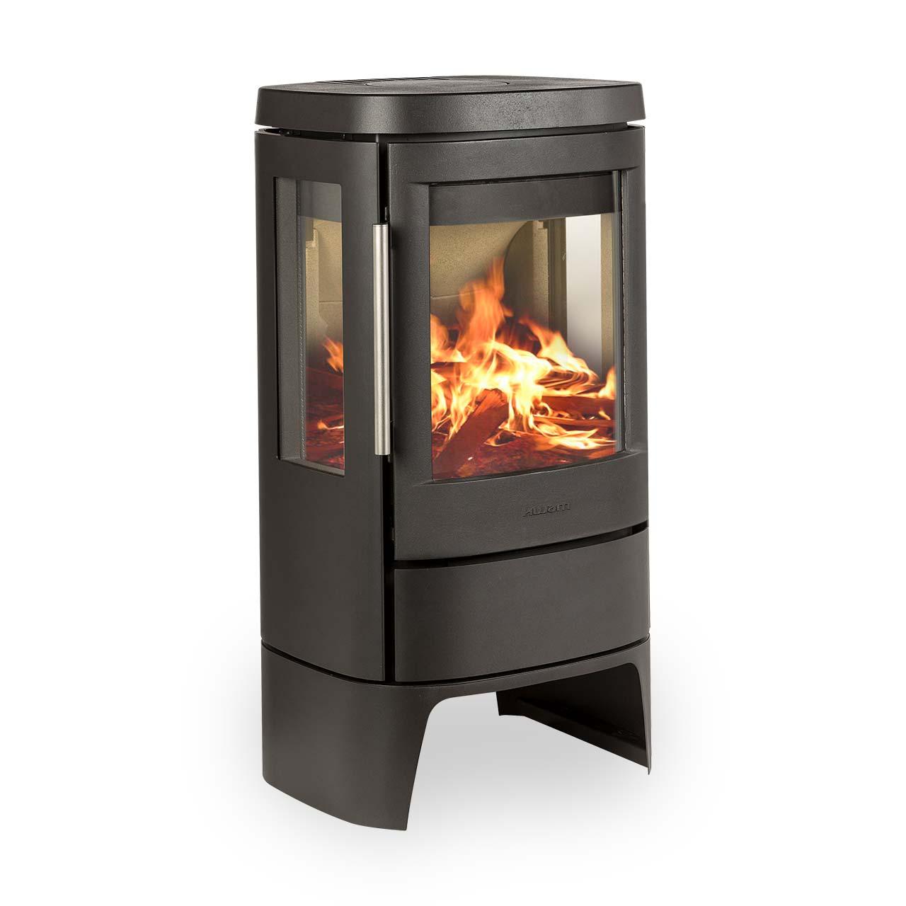 Kaminofen HWAM 4510 SmartControl 4,9 kW - Ausführung: 4510c niedriger Sockel, Korpus Schwarz, Gussrahmentür