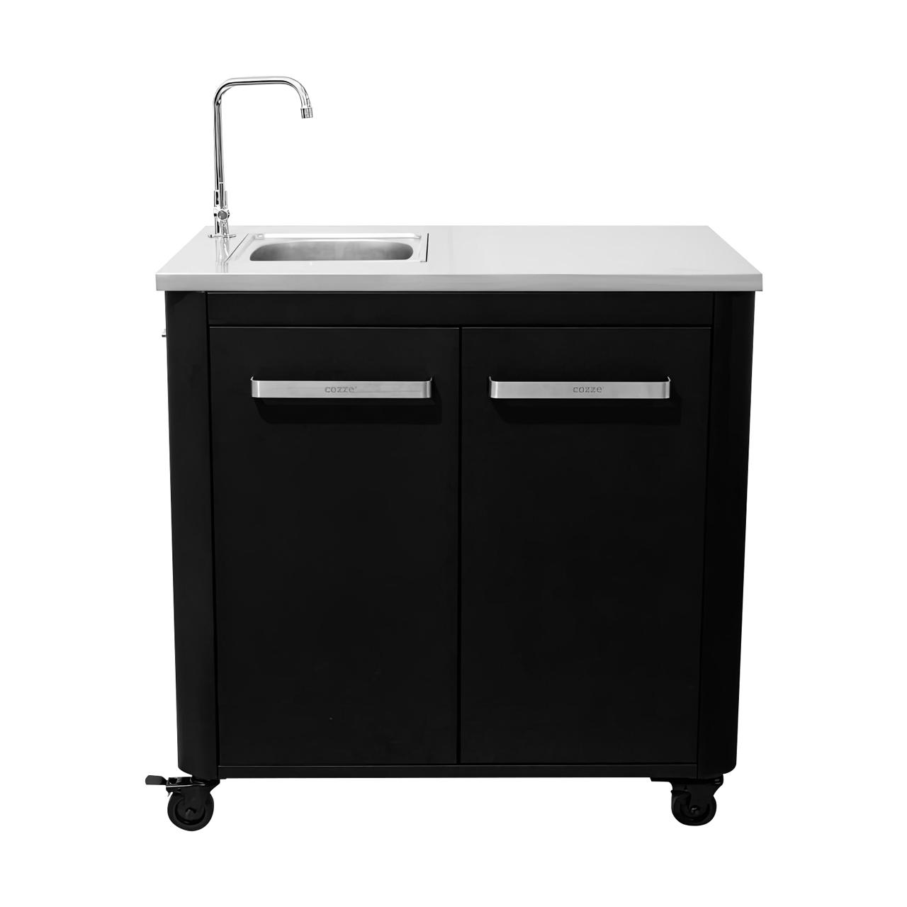 Spülenschrank 90 cm mit Edelstahlplatte