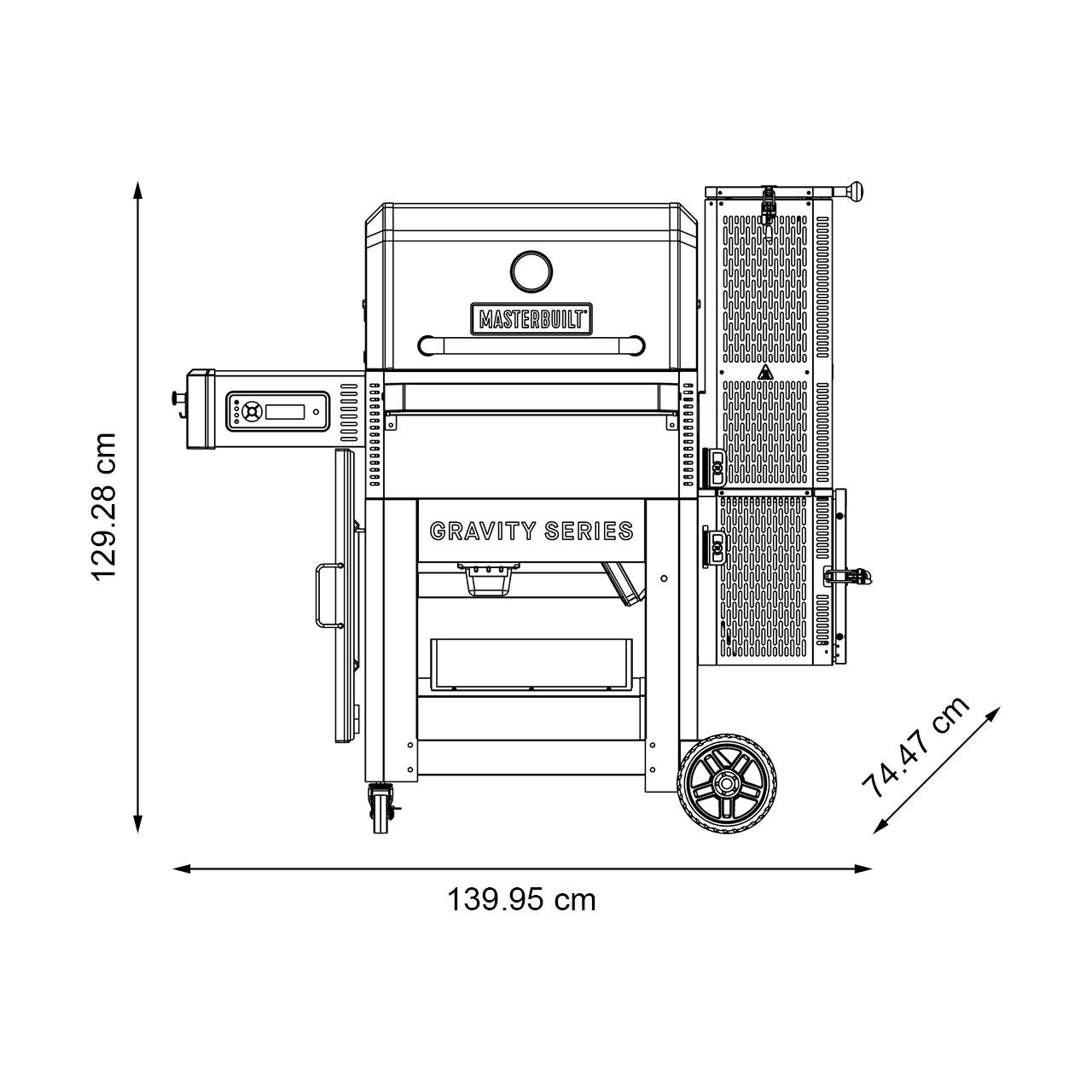 Digitaler Holzkohlegrill und Smoker Masterbuilt Gravity Series 800 Starter-Set inkl. Holzkohle 7 kg