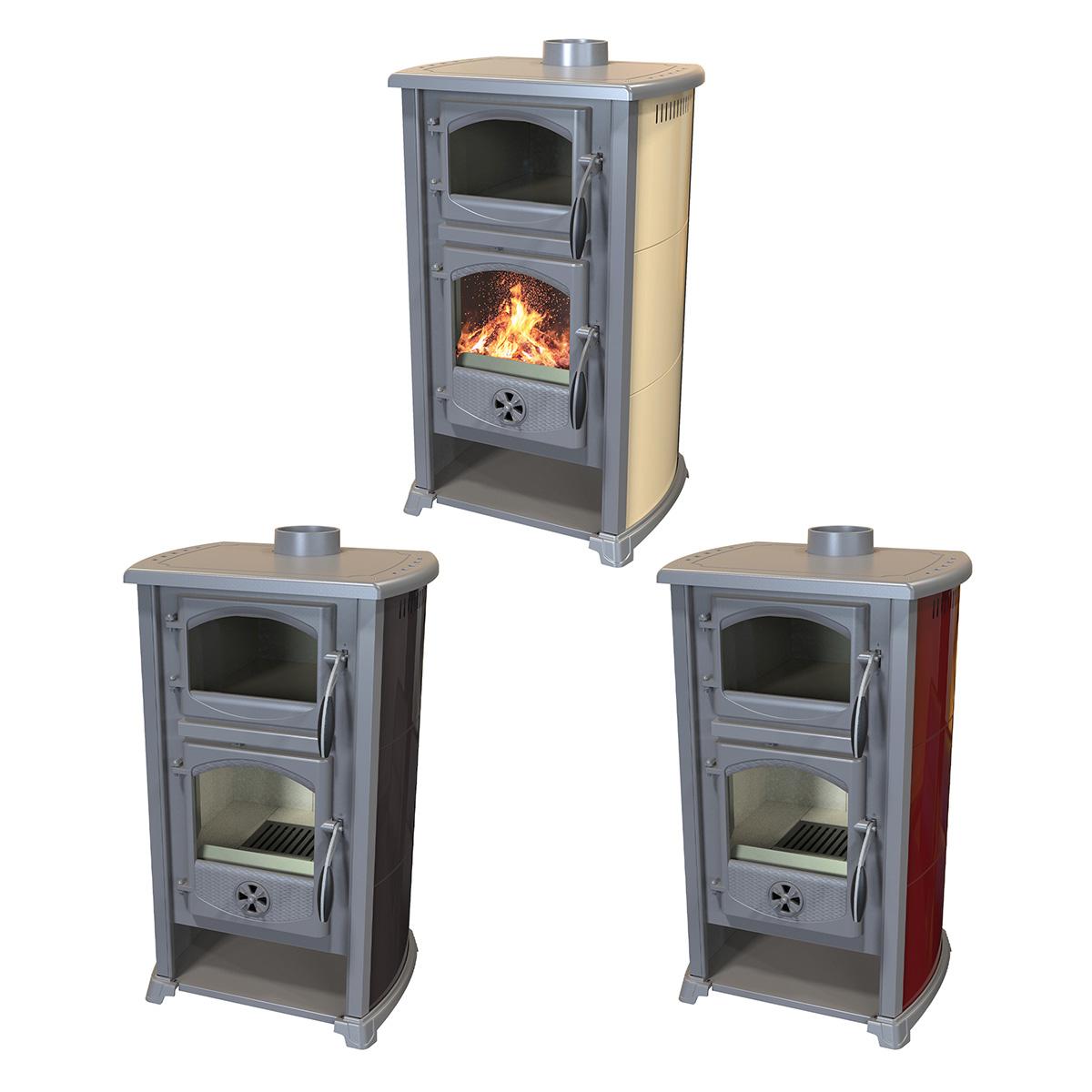 Kaminofen Bella Thalia Cucina 9,7 kW - Korpus: Schwarz / Beige
