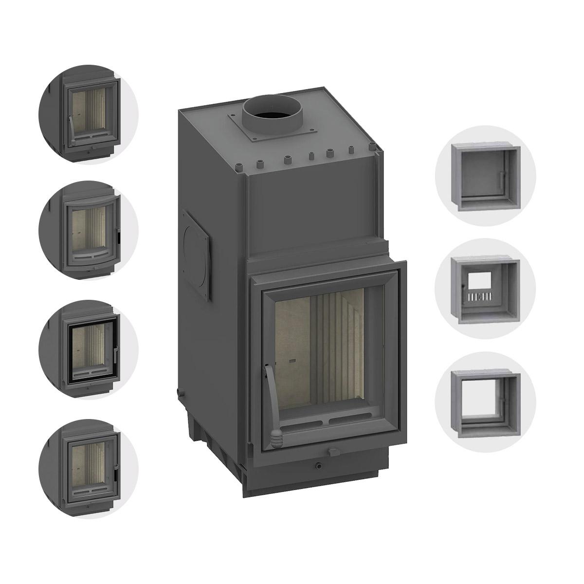 Kachelofeneinsatz wassergeführt Schmid Profi W 7 GL mit 7,9 kW