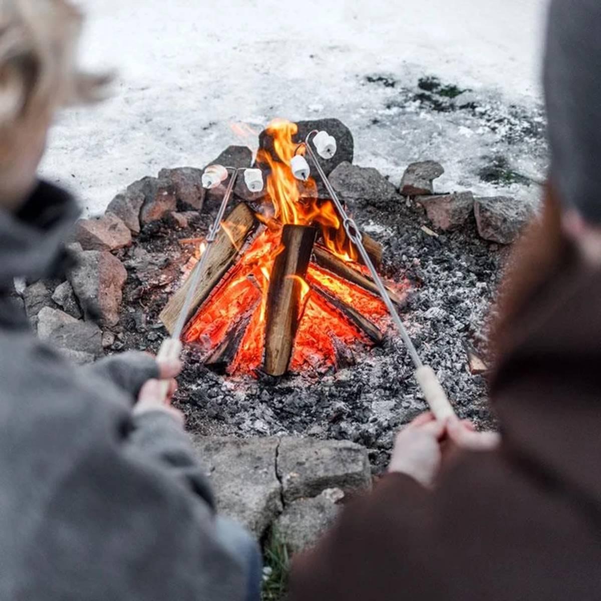 Petromax Lagerfeuer-Spieße (2 Stück) - Ausführung: Gabel gebogen