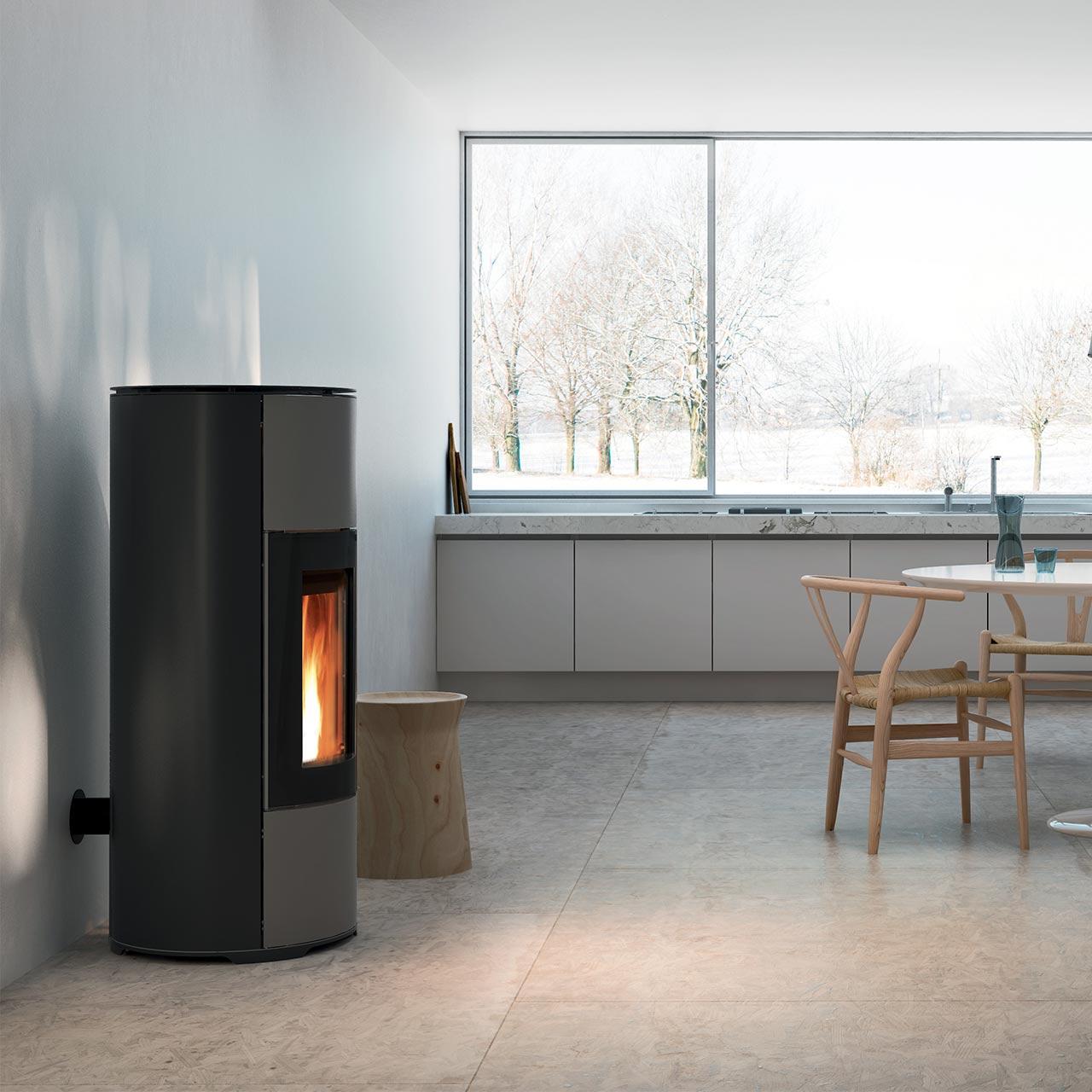 Pelletofen MCZ Halo Air 8 R mit 8,1 kW - Ausführung: 303 Black metal