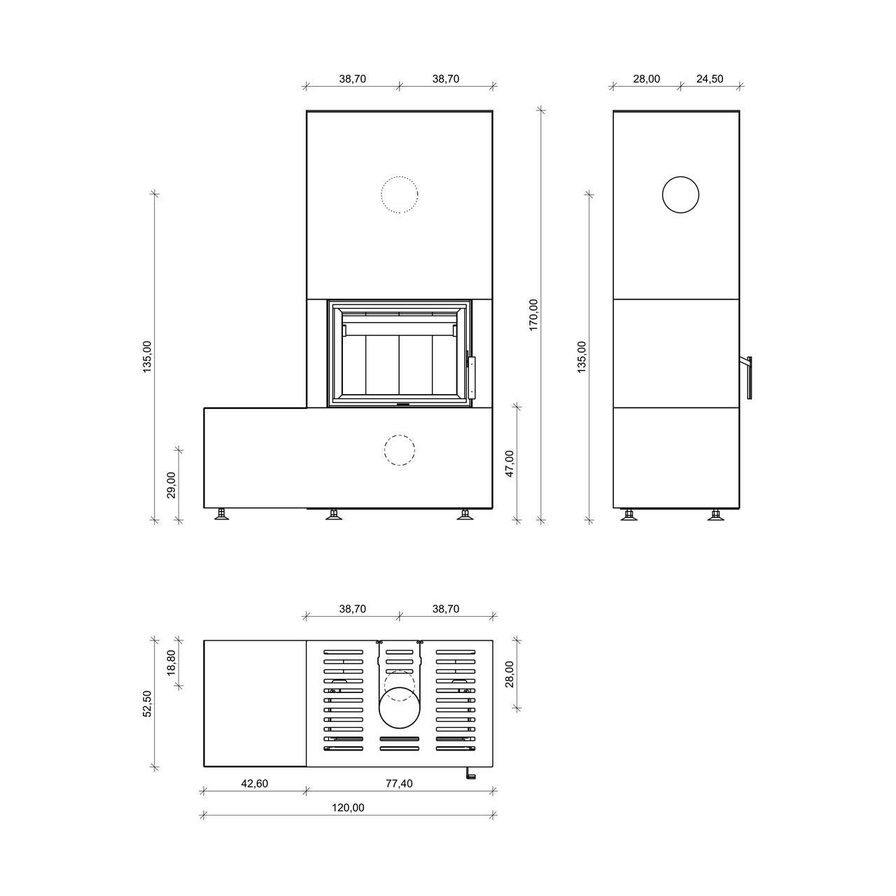 Kaminbausatz Neocube F13 5,9 kW