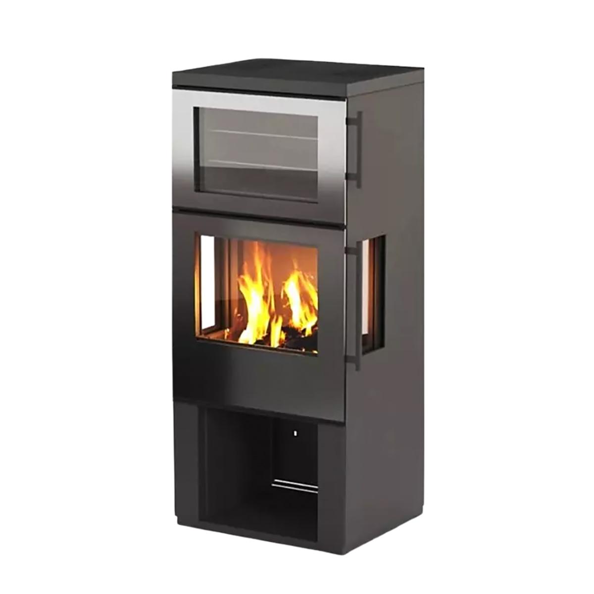 Kaminofen Cera Design Baker One mit 7 kW - Holzfach: offen