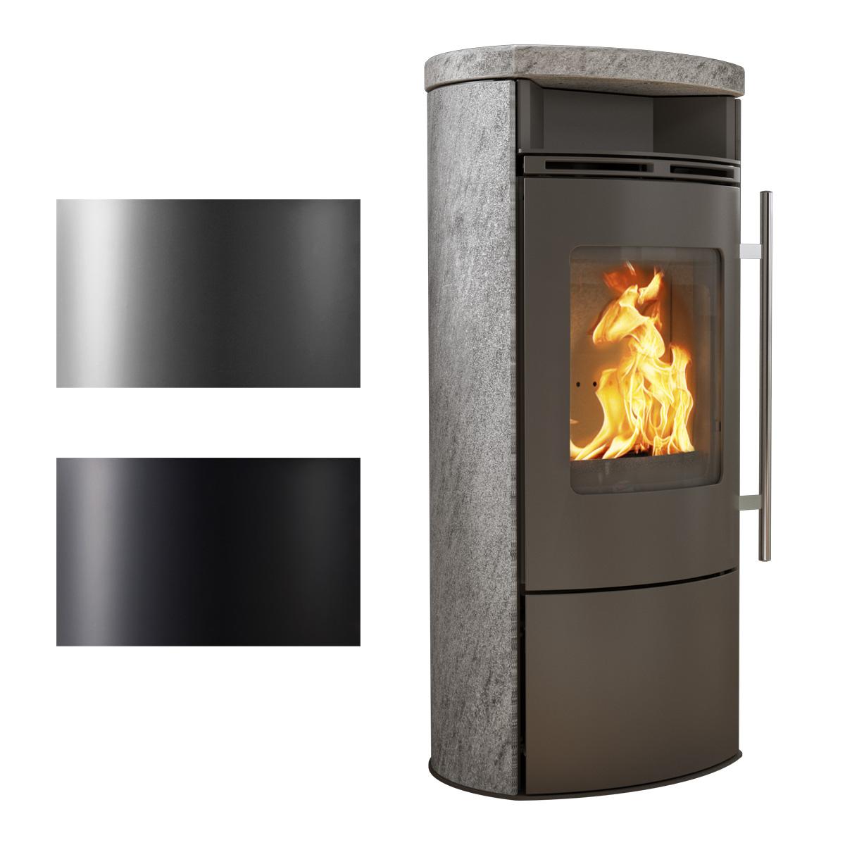 Kaminofen Koppe Karabo XL Speckstein WHF 7 kW - Korpus: Schwarz
