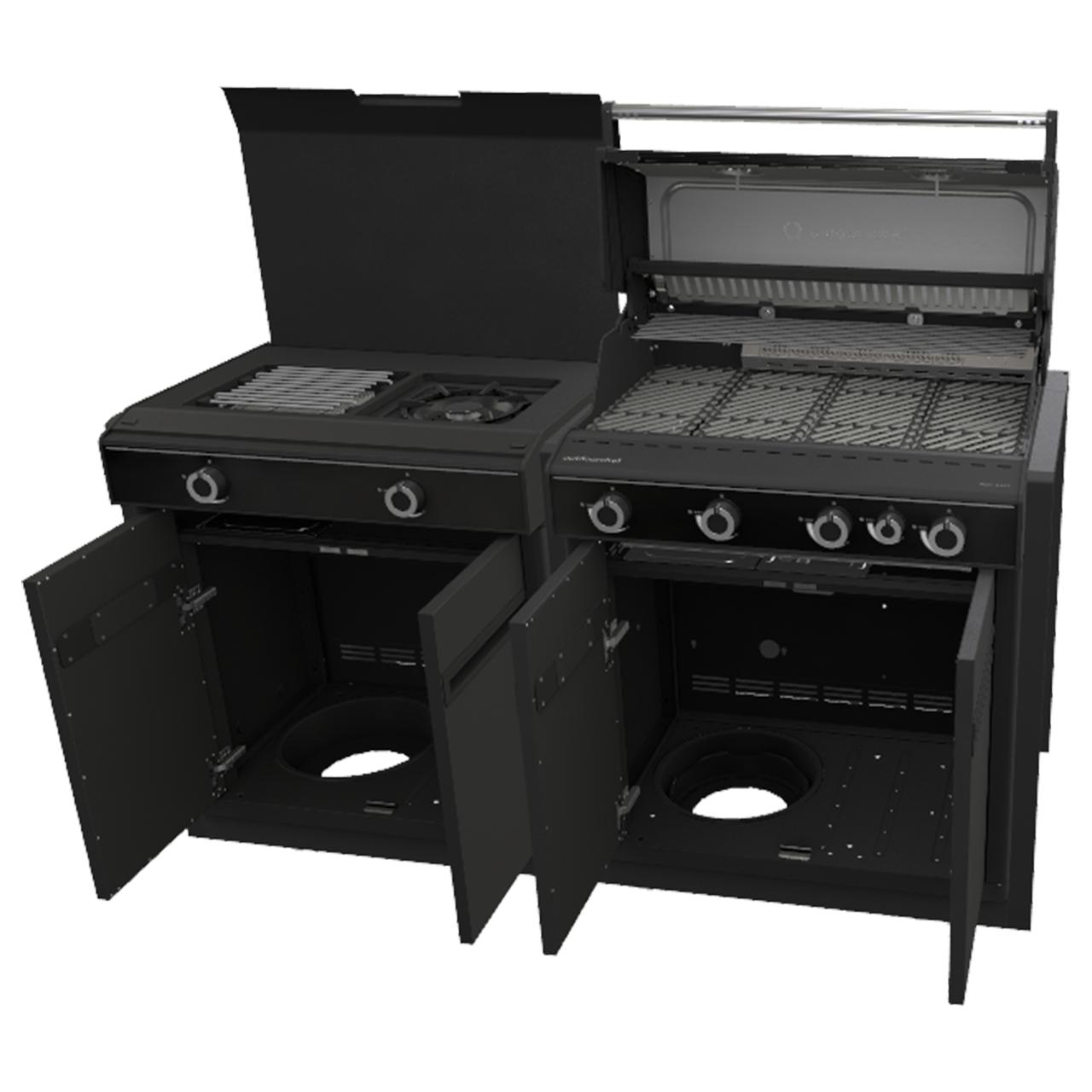 Outdoorchef Heat Outdoorküche X-415 mit Blazing und Cooking Zone X-245 inkl.  Sockelblende