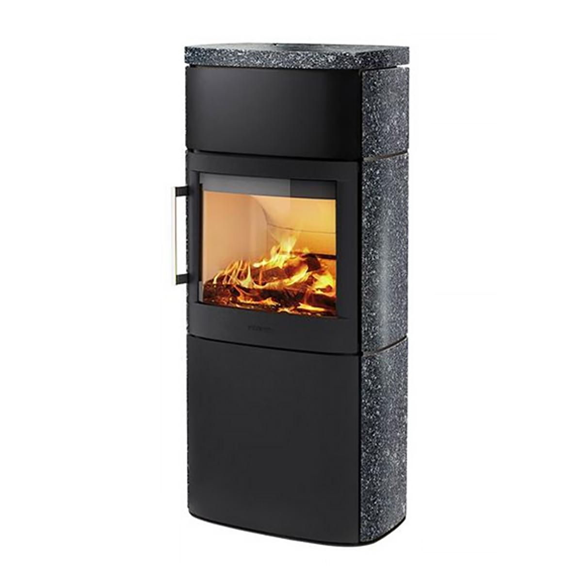 Kaminofen HWAM 4660 Stein SmartControl 8 kW - Brennraumtür: Guss - Verkleidung: Dark Galaxy - Korpus: Schwarz