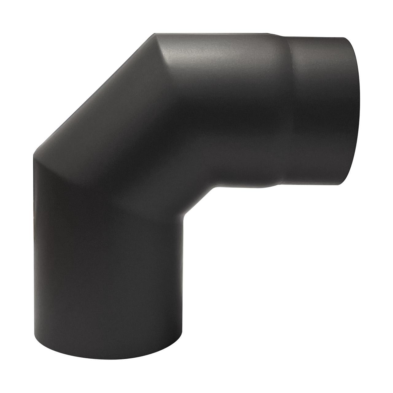 Ofenrohr Bogen 3tlg. starr geschliffen DN 150 mm 90° Schwarz