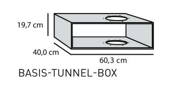 Basis-Tunnel-Box, Breite 60,3 cm, Farbton schwarz, Anschlussöffnungen rechts- oder linksseitig