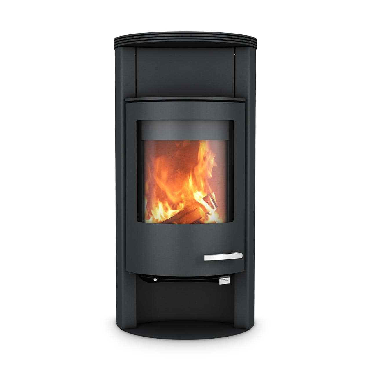 Kaminofen Skantherm Beo Stahl 6 kW - Ausführung: Beo Stahl RLA, Korpus Schwarz, Stahl-Topplatte rund