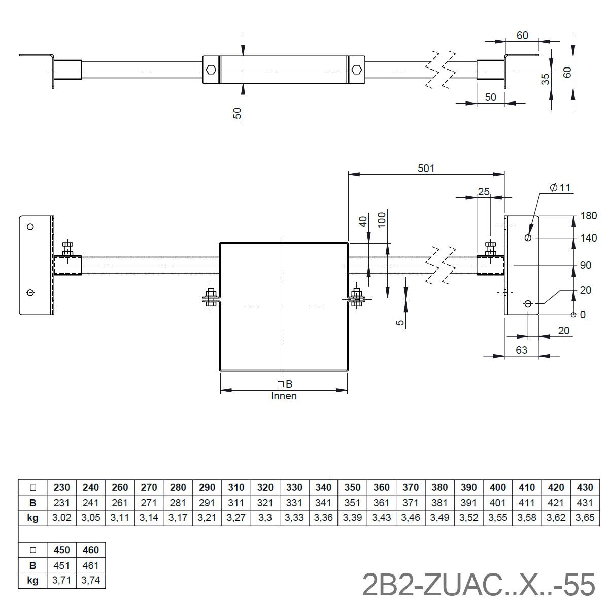 Jeremias Furado-F Sparrenhalter light - Schachtmaß innen: 160x160mm