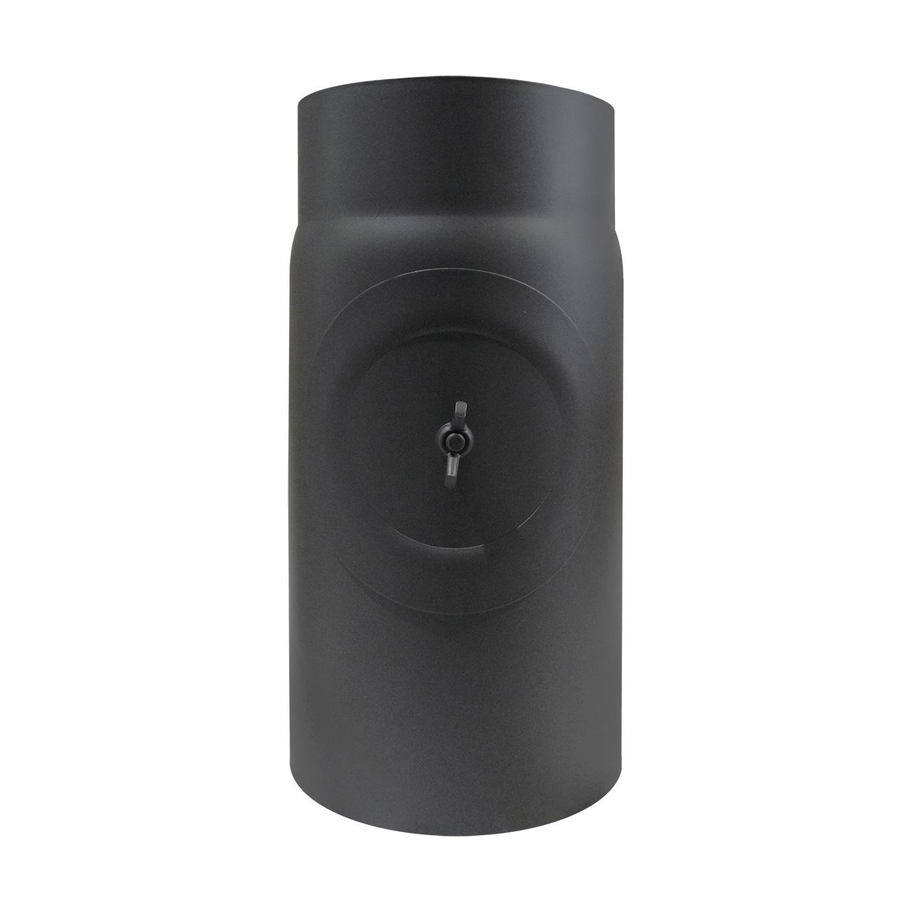 Ofenrohr mit Putztür DN 120 mm Länge 250 mm Schwarz
