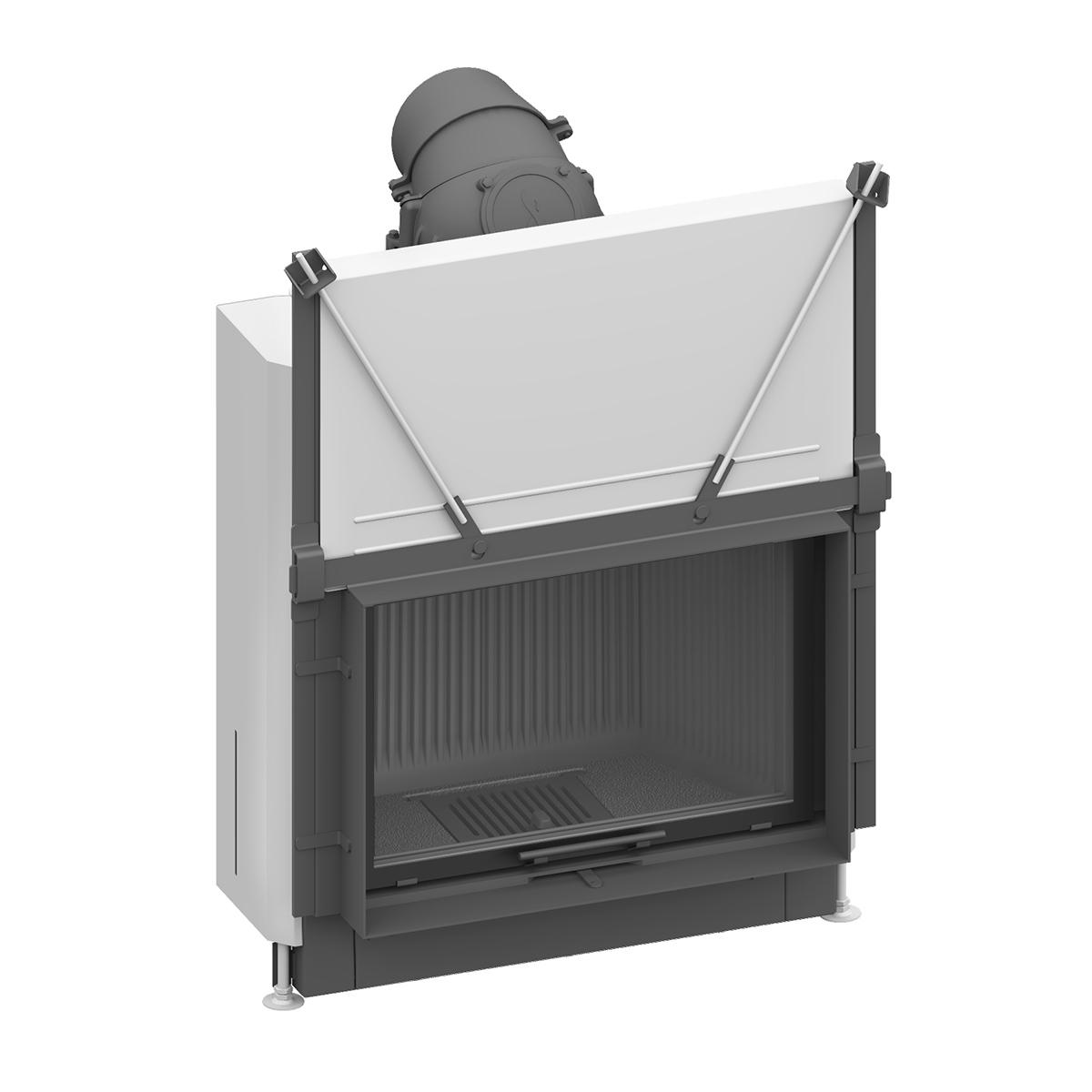 Kamineinsatz Schmid Lina 73 h mit 9 kW - Türhöhe: 51 cm - Brennraumauskleidung: Guss Anthrazit - modulares Blendrahmensystem: ja