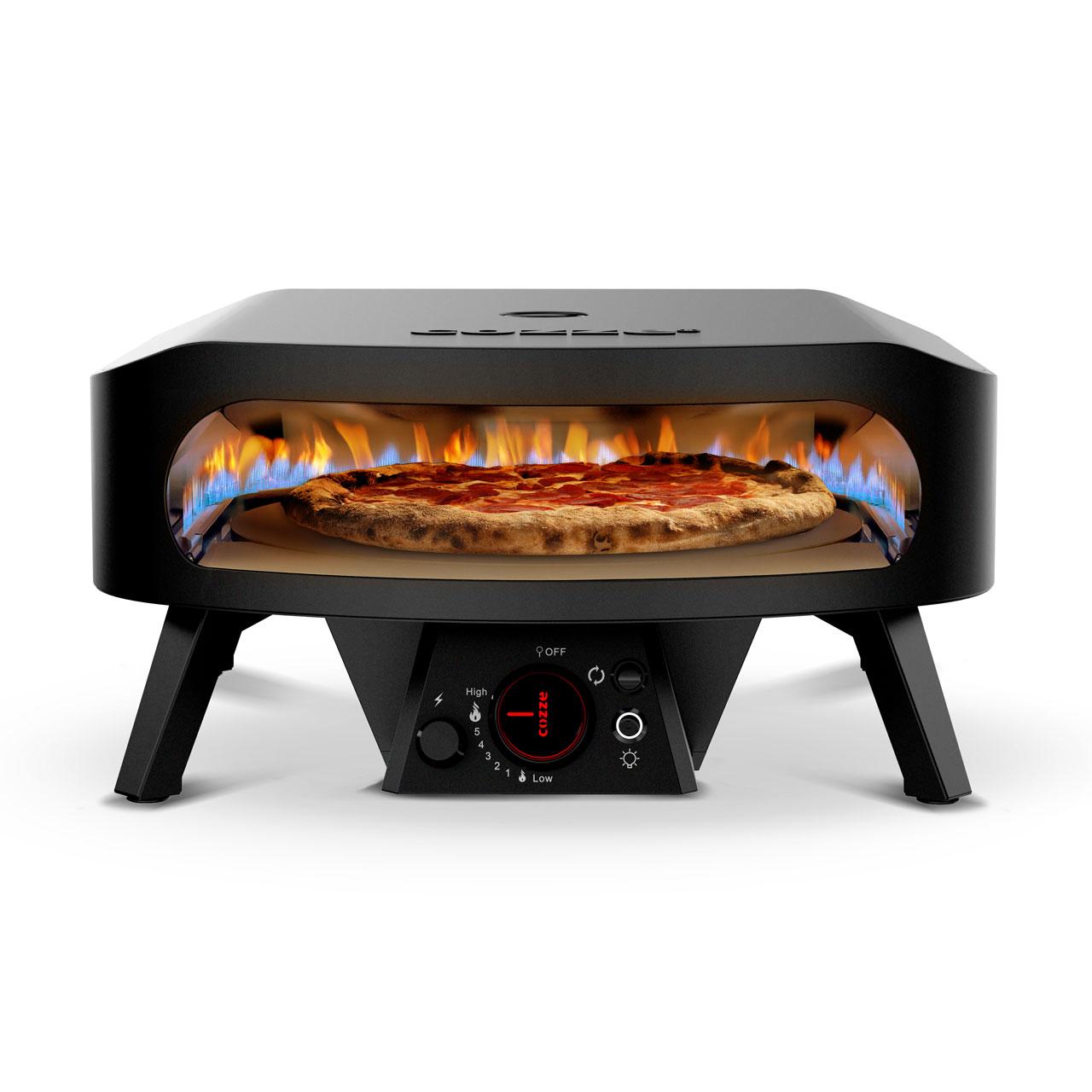 Gas Pizzaofen Cozze 17 Zoll Classic Rotate Black Edition, 50 mBar inkl. drehbarem Pizzastein & Hitzeschild