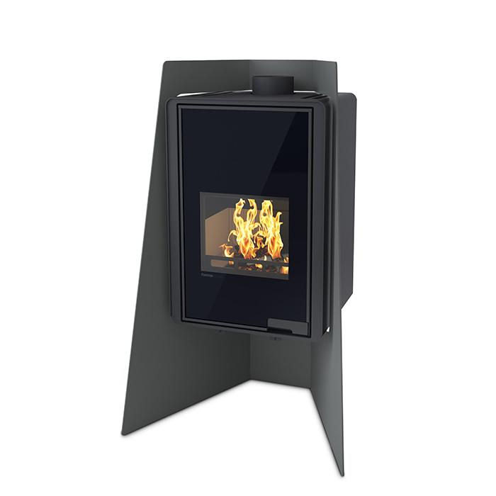 Kaminofen HS Flamingo Deluxe Island 9 kW - Farbe: Rot