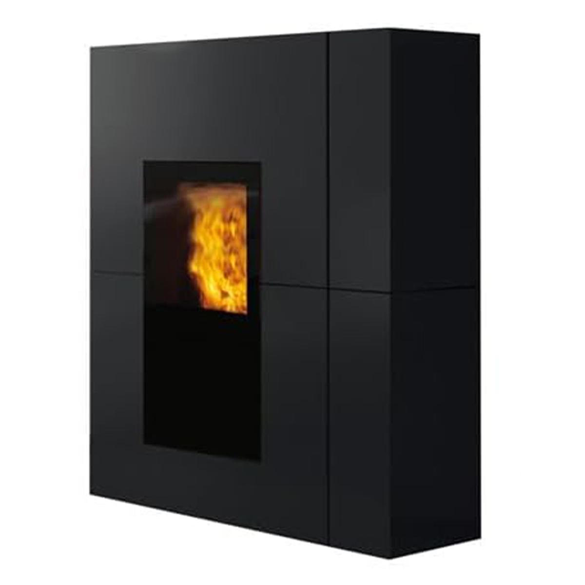 Pelletofen wasserführend Edilkamin Blade2 H 18 Up 19,2 kW - Variante: Stahl Schwarz