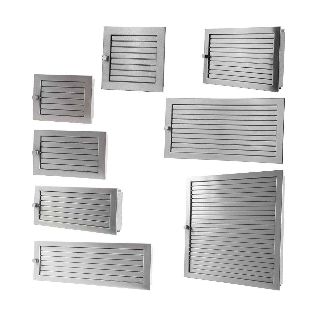 Lüftungsgitter CB-Tec Warmluftgitter Edelstahl exklusiv matt - Ausführung: 20x15 cm