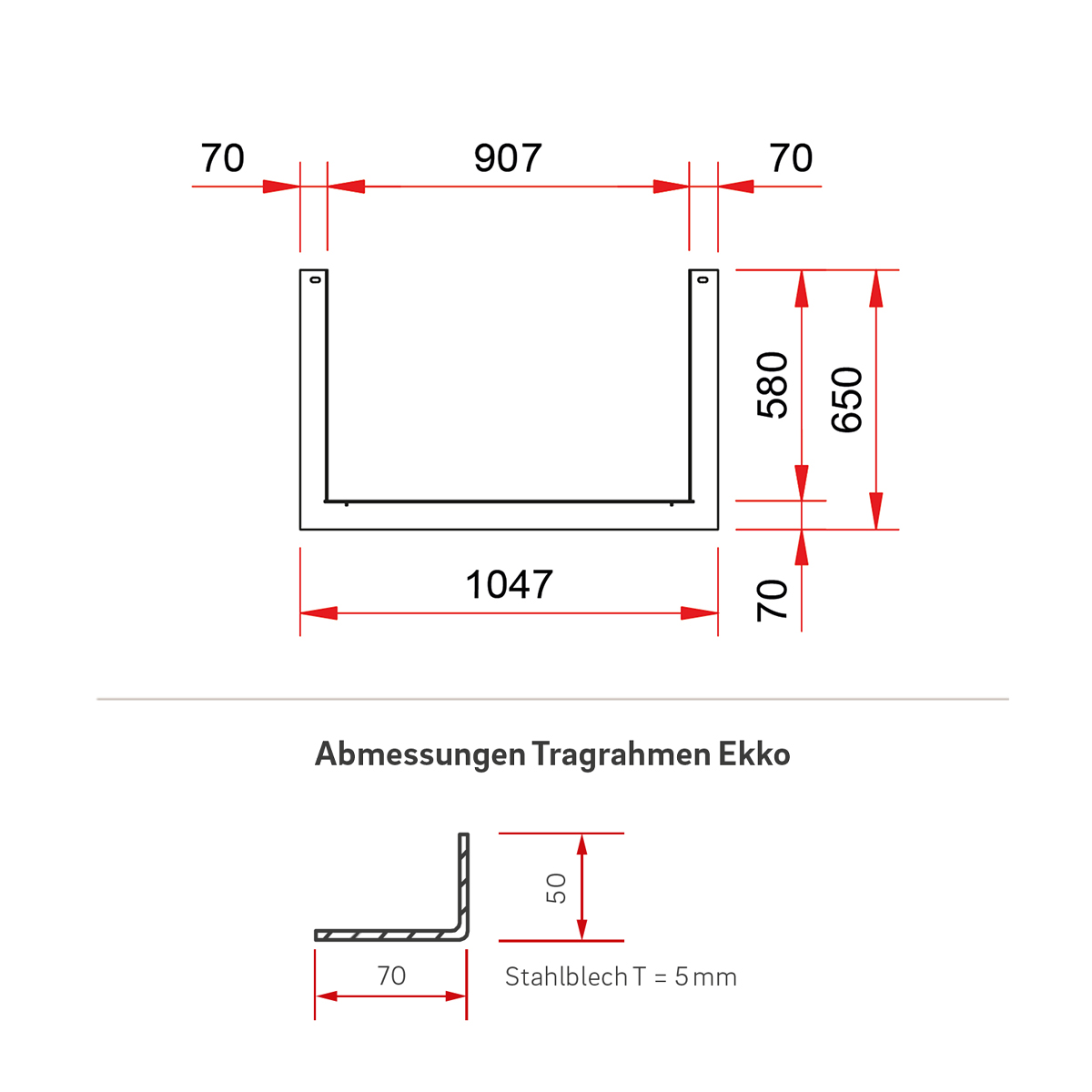 Tragrahmen für Türhöhe 51 cm (Art. 7052917)