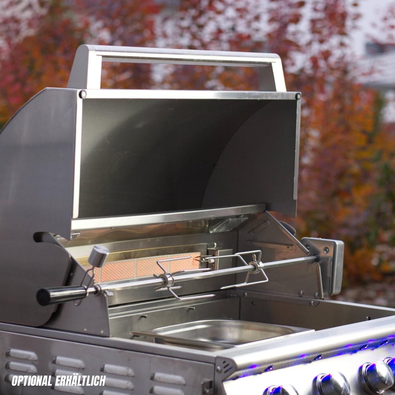 Gasgrill Einbaugrillaufsatz vivandio fyre X mattschwarz - Ausführung: S Gen2 (4x Edelstahlguss) - Konfiguration: 1x Keramik Rest V4A