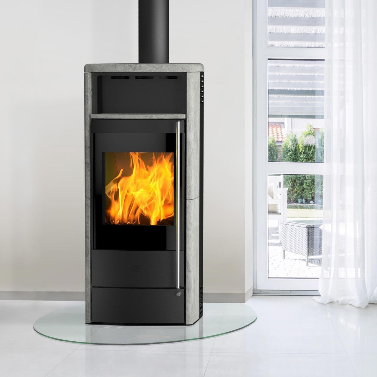 Dauerbrandofen Fireplace Teramo RLU Speckstein 6 kW